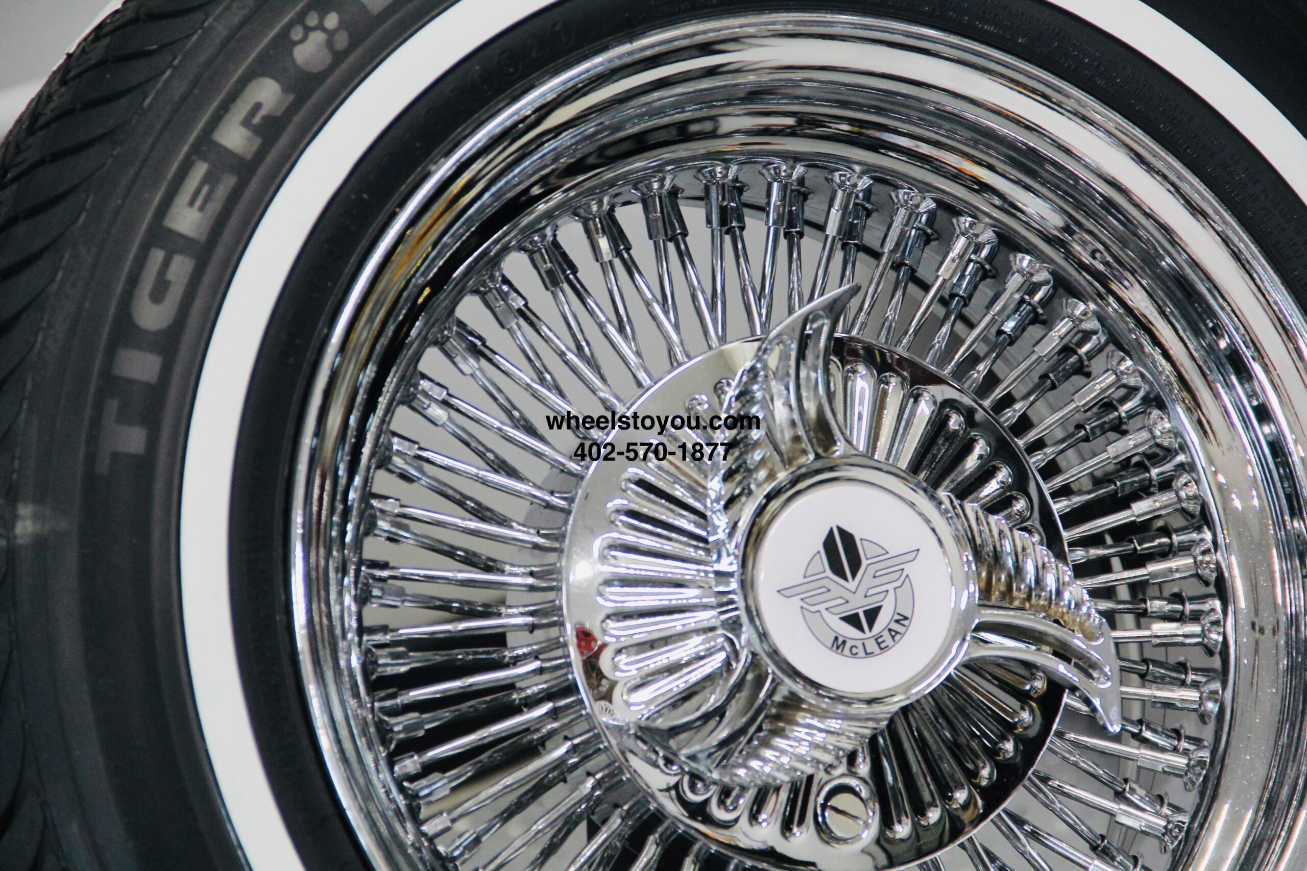 4 CAP DEAL McLEAN 80 SPOKE WIRE WHEEL RIM FLUTED CHROME CENTER CAPS 7-5/16 DIA