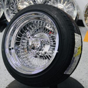 2 pair STROMBECKER #9052 Chrome Spoke Wheels and #9048 Tires 1/4" wide x 1" Dia 