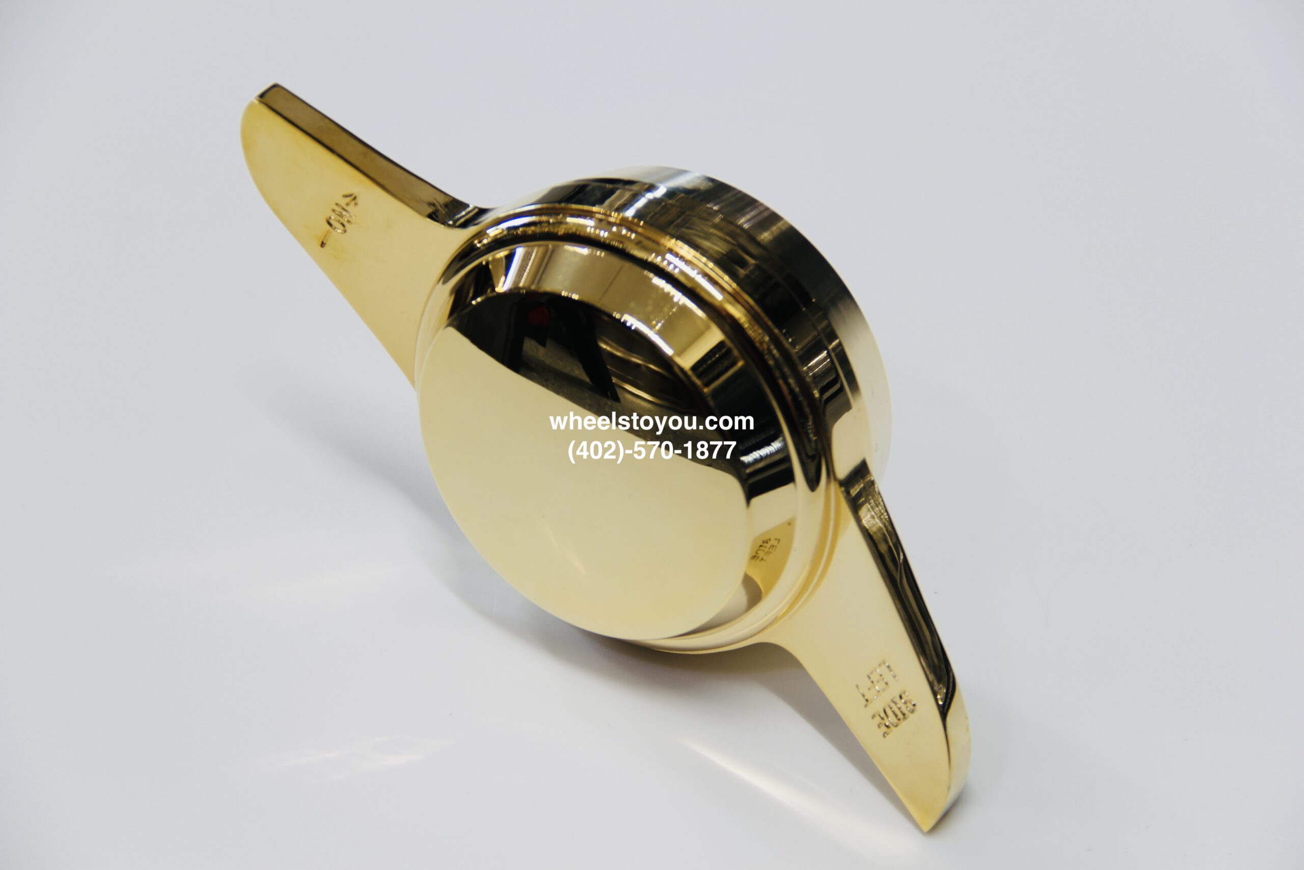 New single (1) Left / Drivers Side 24kt Two-Wing Knockoff Spinner fits ...