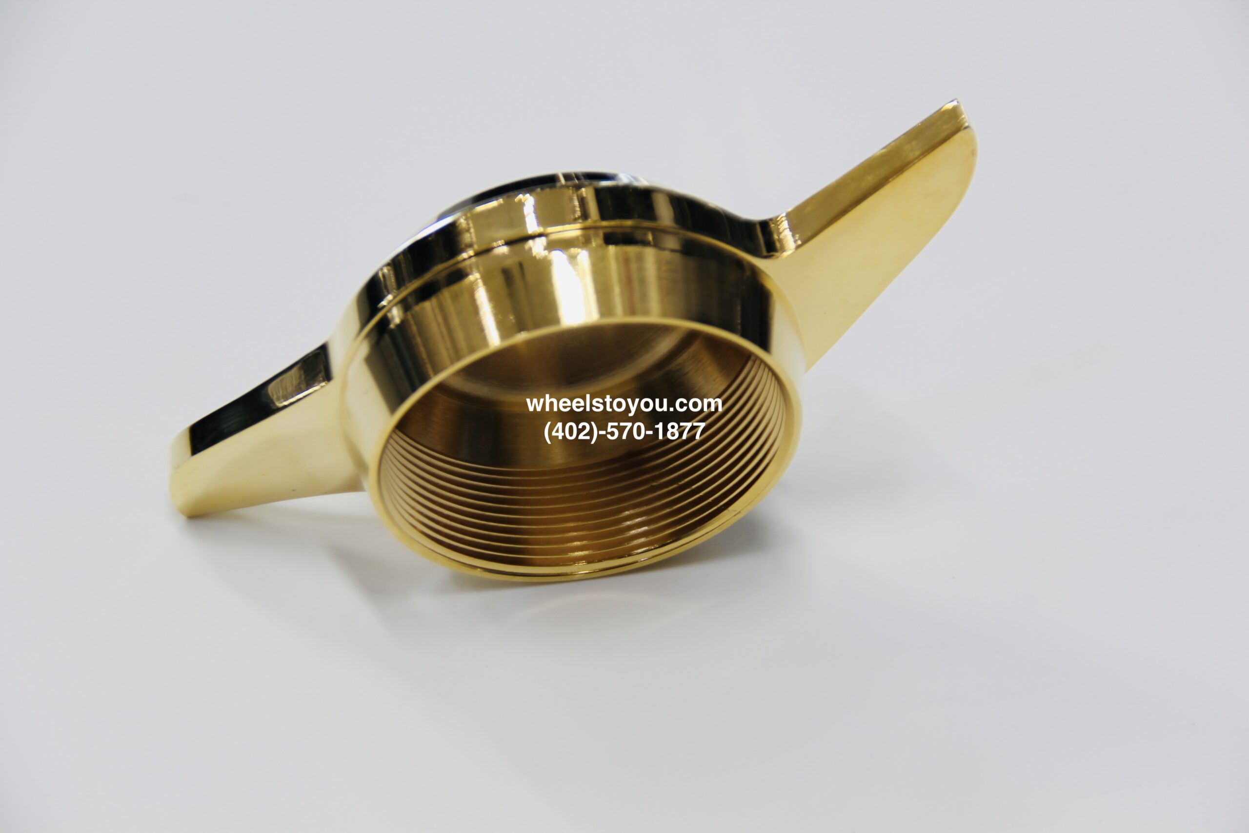 New single (1) Left / Drivers Side 24kt Two-Wing Knockoff Spinner fits ...